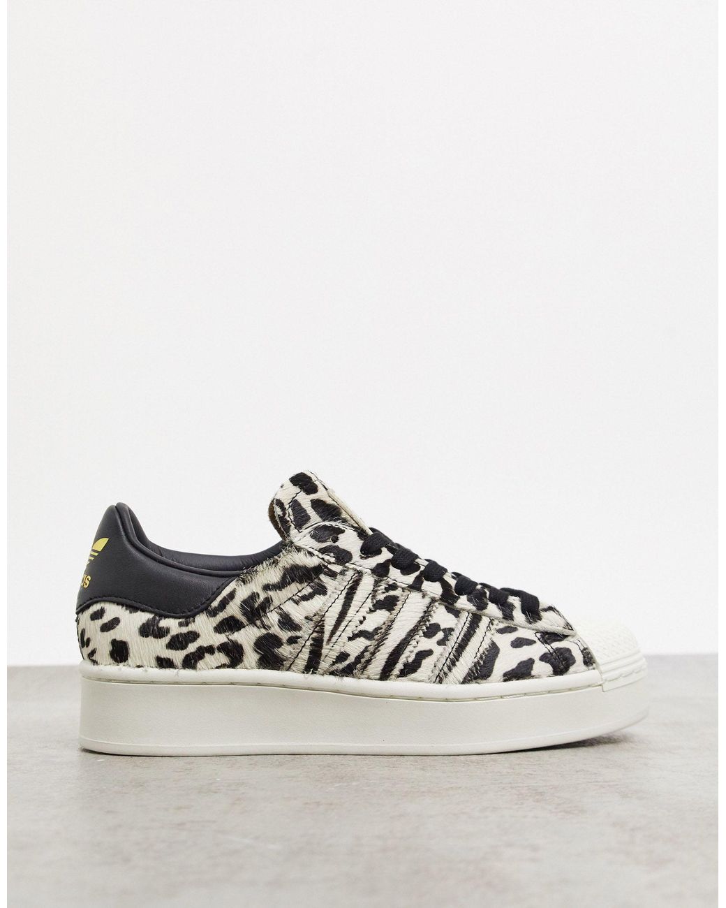 adidas Originals Damen – superstar – ausgefallene sneaker mit plateausohle  und leopardenmuster