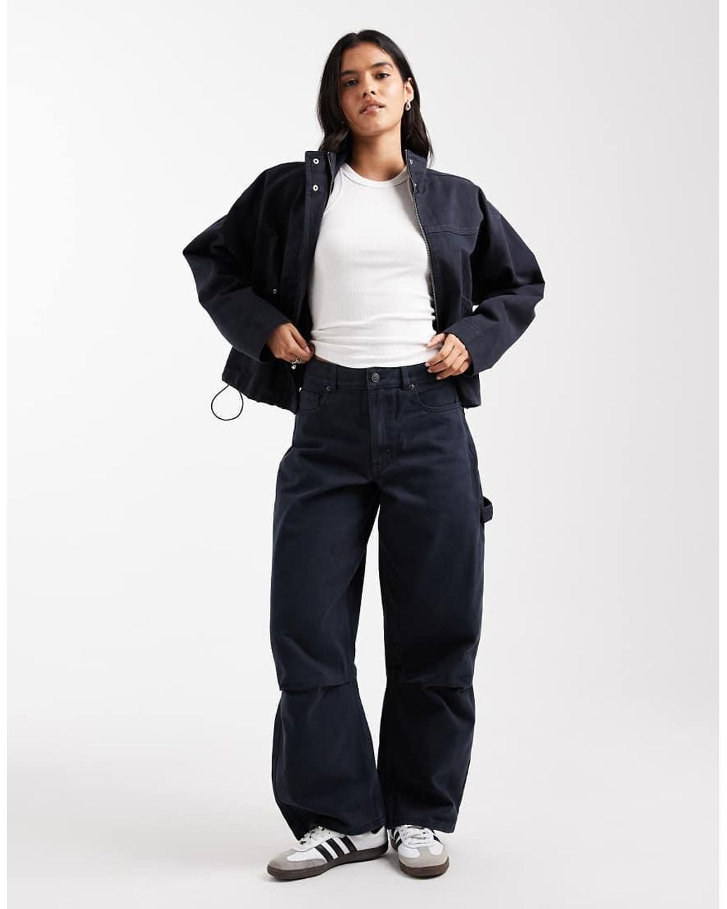 ASOS Denim Jack Met Opstaande Boord in het Blue