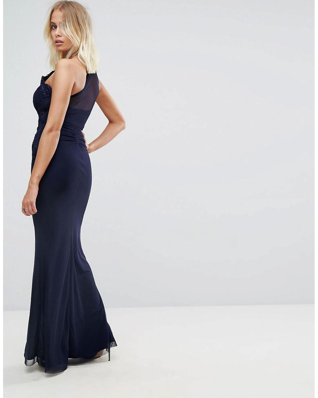 Lipsy satin assymetric neck maxi clearance dress