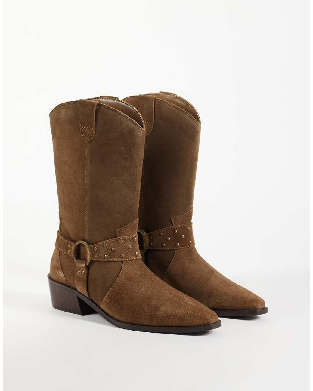 Mango Brown Teen 100% Leather Western Boot