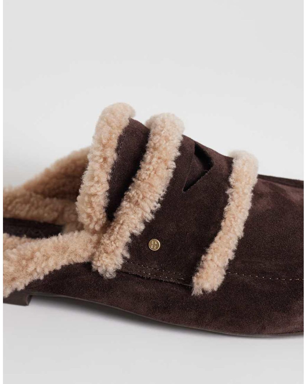 Bronx Brown Jaxx-ie Slip On Furry Mules
