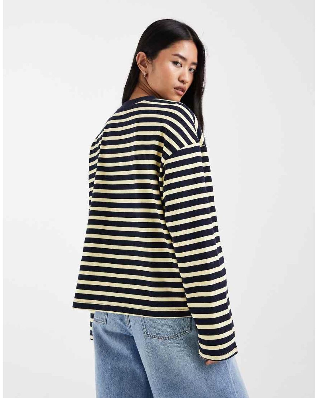 ONLY Blue Oversized Long Sleeve T-Shirt