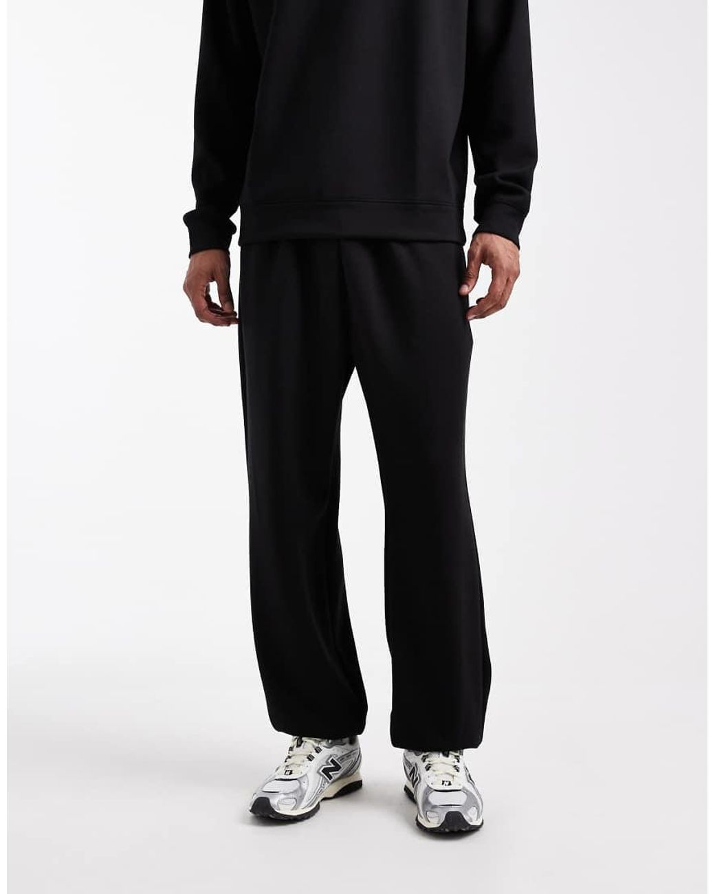 Brave Soul Black Scuba-style Fabric Trackies for men