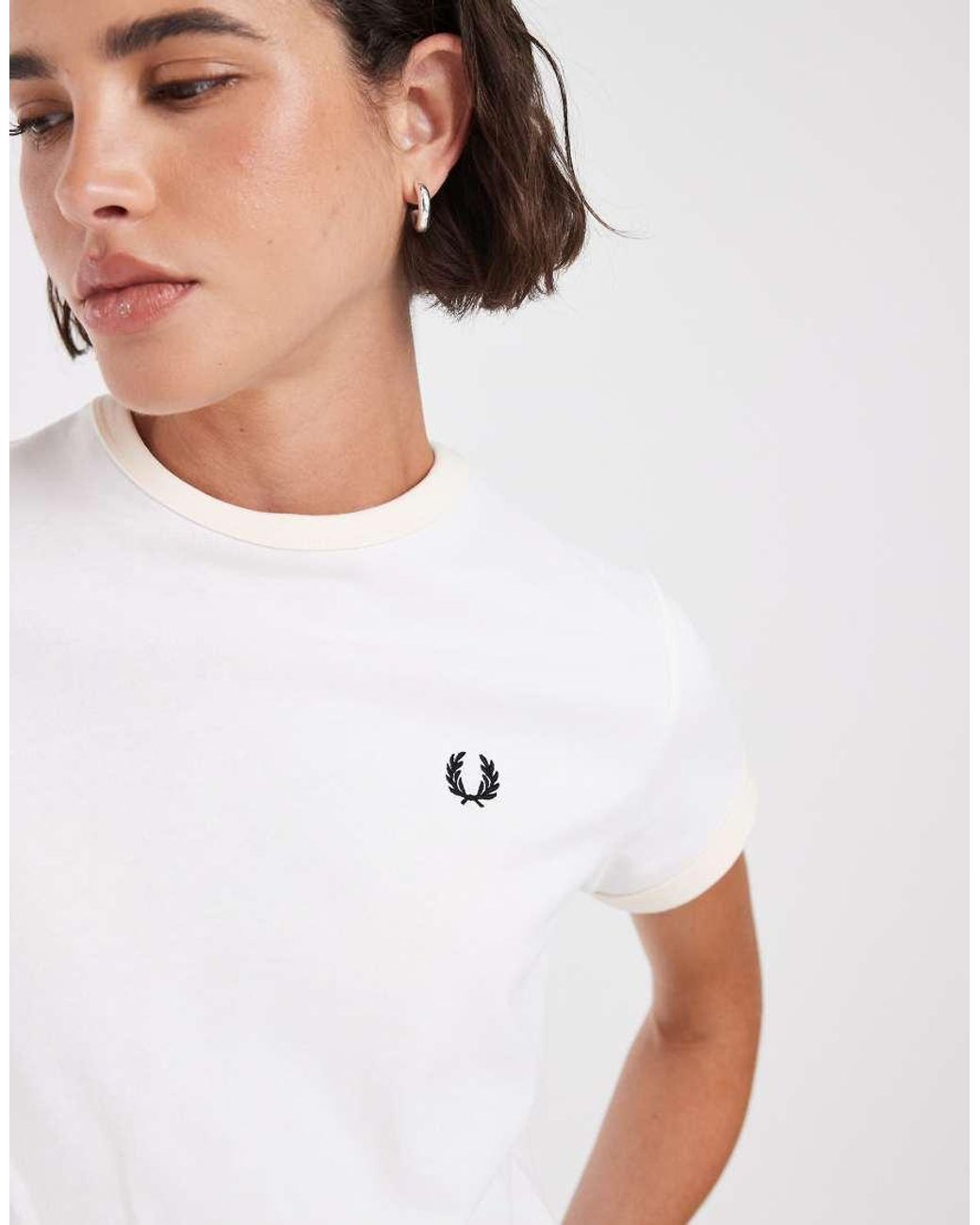 Fred Perry White Laurel Wreath Back Graphic T-shirt