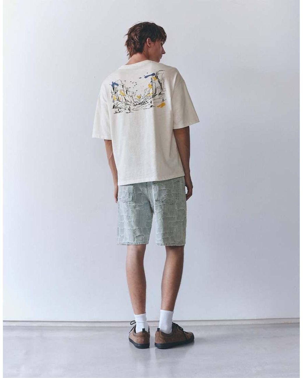 Pull&Bear White West Paradise Graphic T-Shirt for men