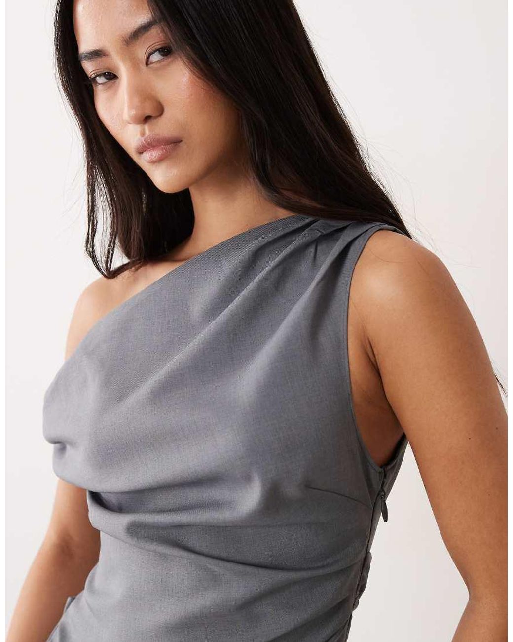Miss Selfridge Gray Tailored Drape Top