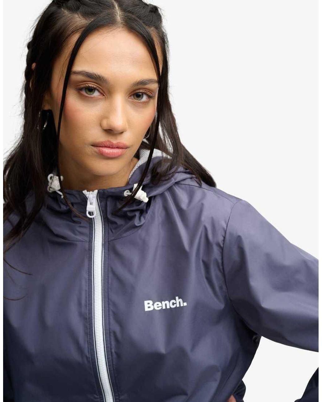 Bench x Superdry & Co Blue Hooded Shell Zip Jacket