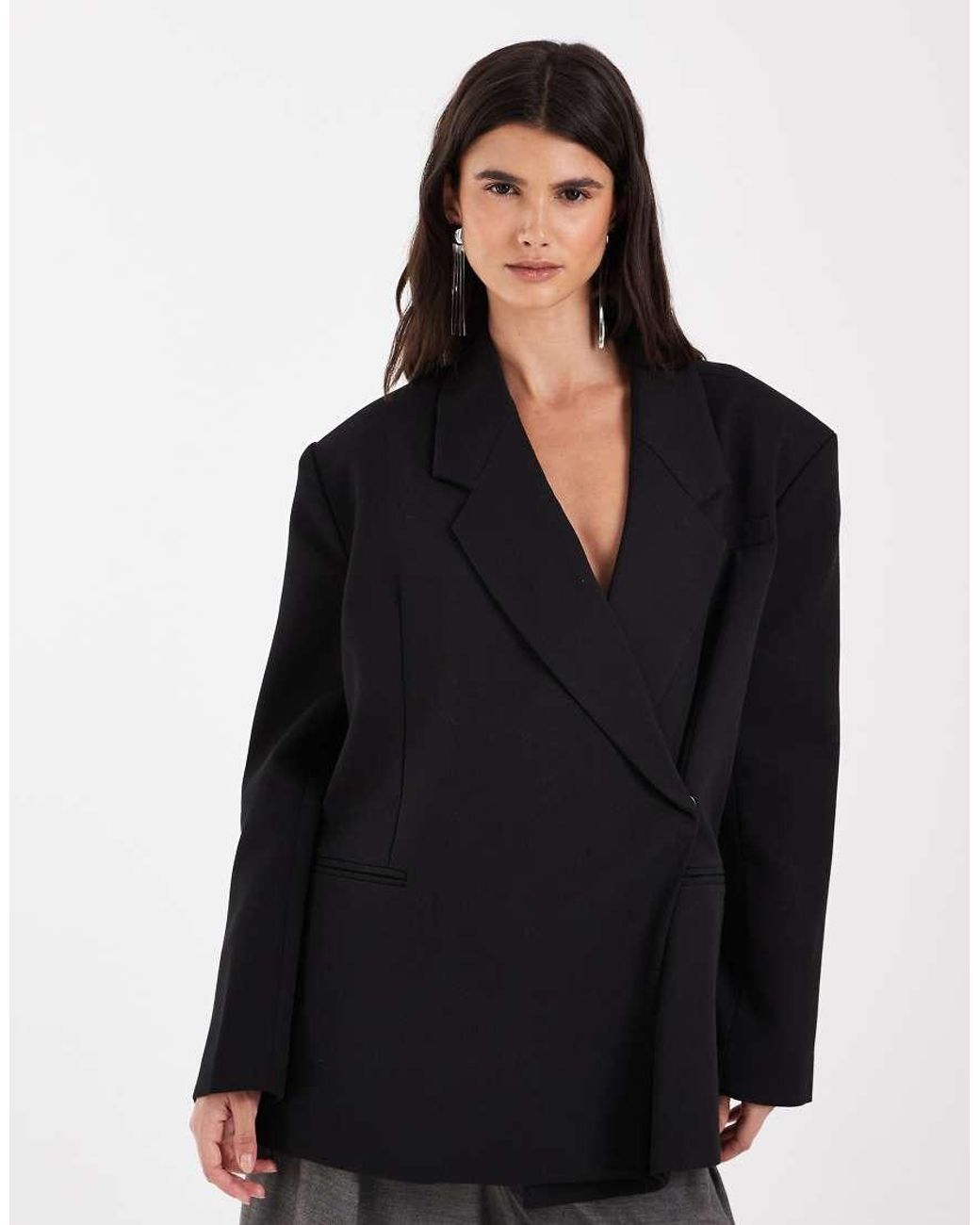 Vero Moda Black Oversized Tailored Wrap Blazer