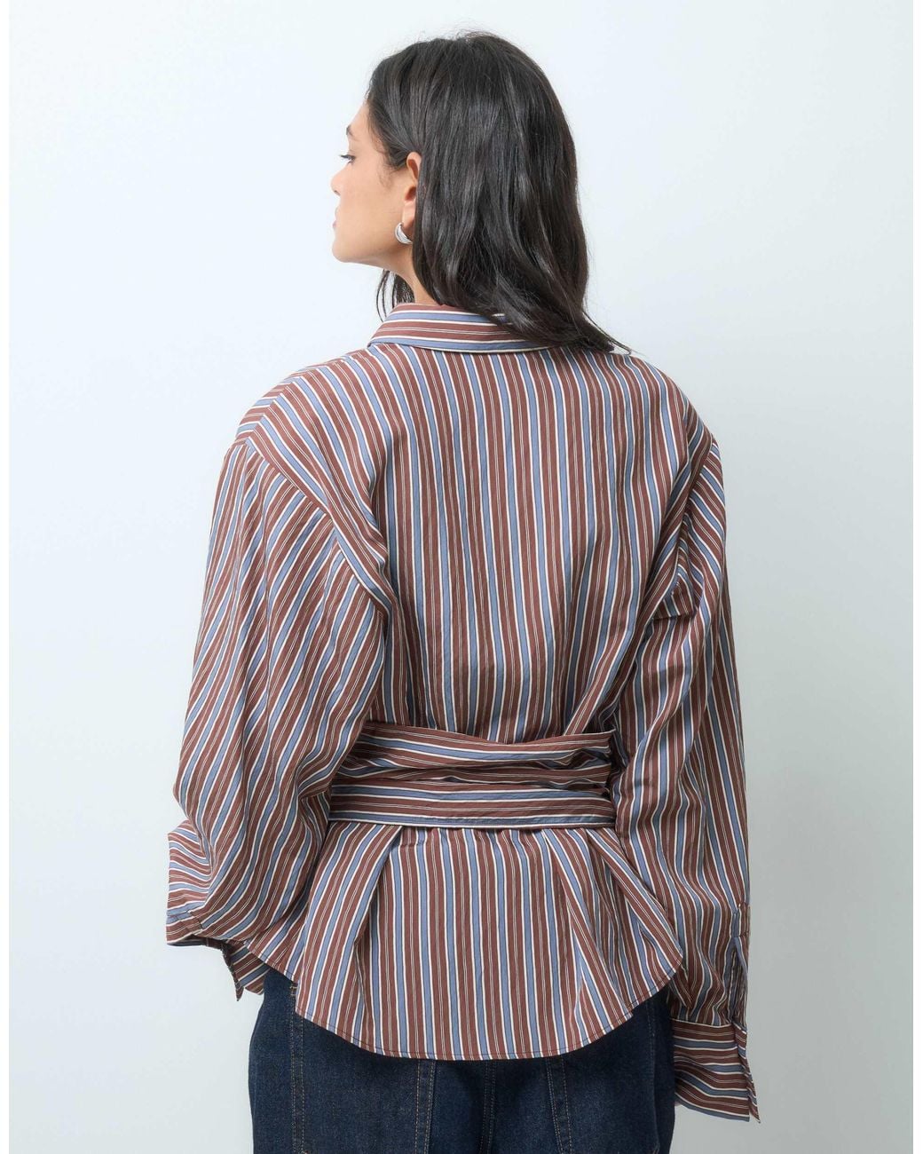 ASOS Blue Boxy Cinched Shirt