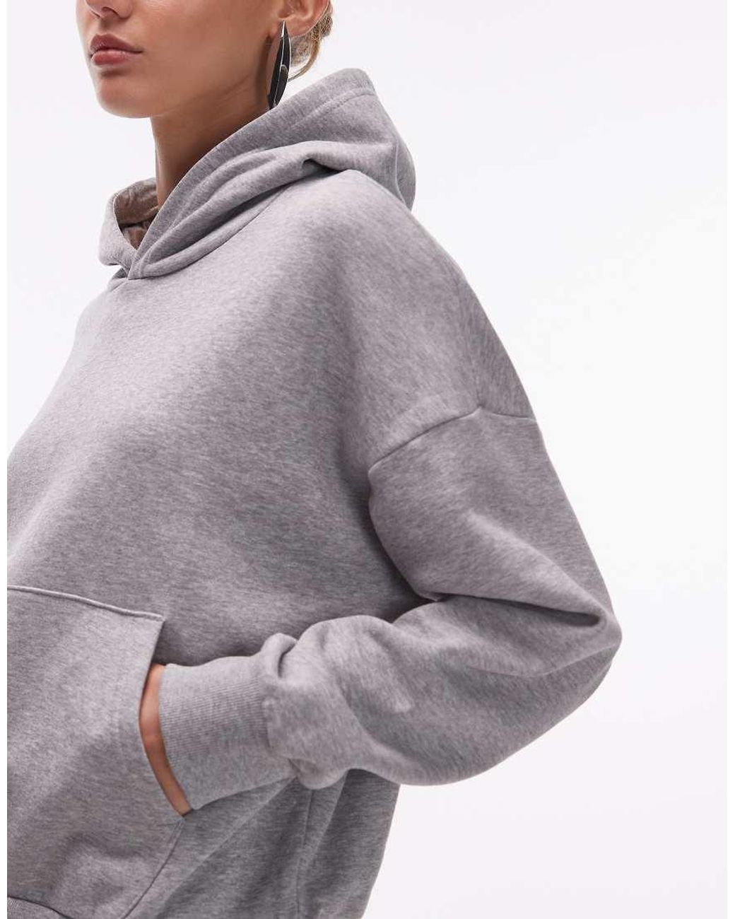 ASOS White Oversized Brushback Hoodie