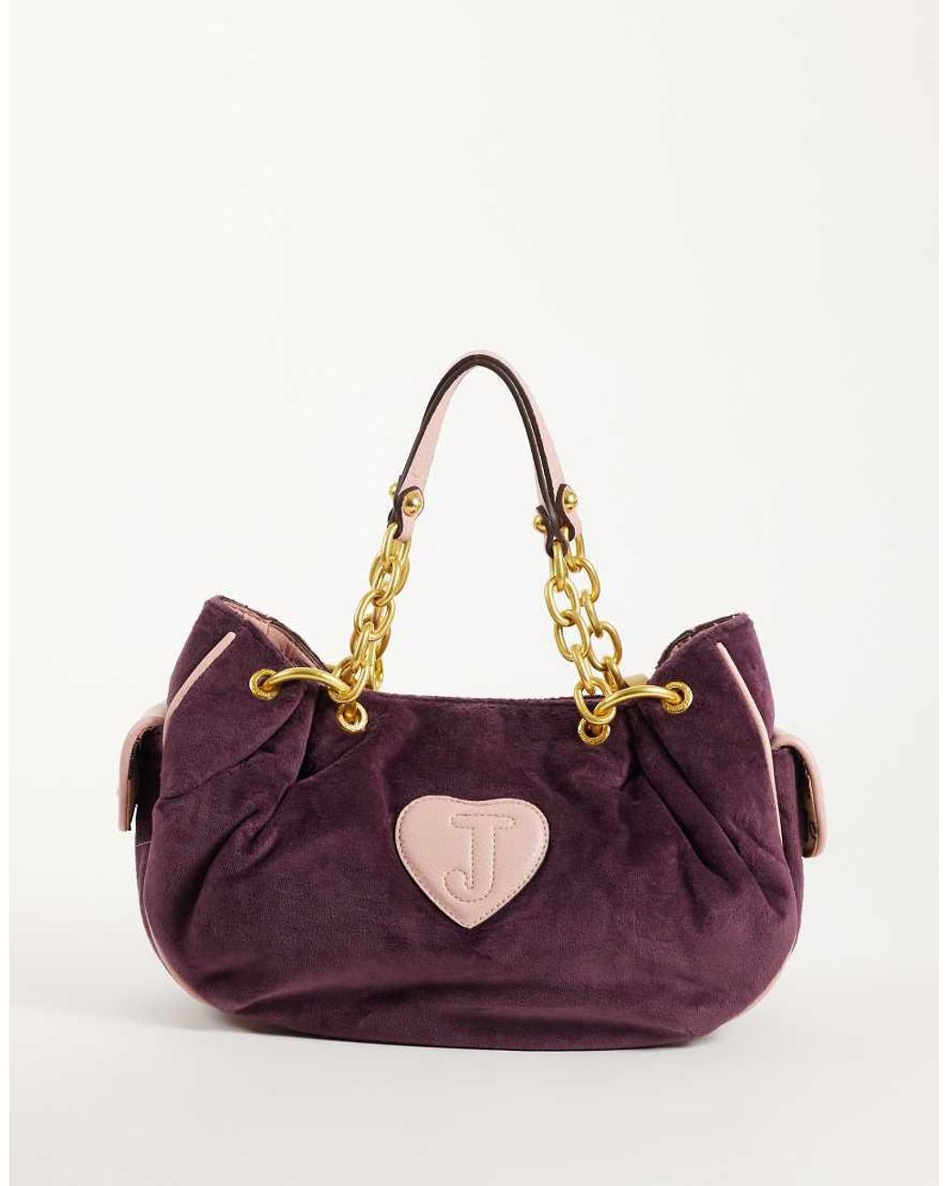 Juicy Couture Purple Logo Medium Double Handle Shoulder Bag