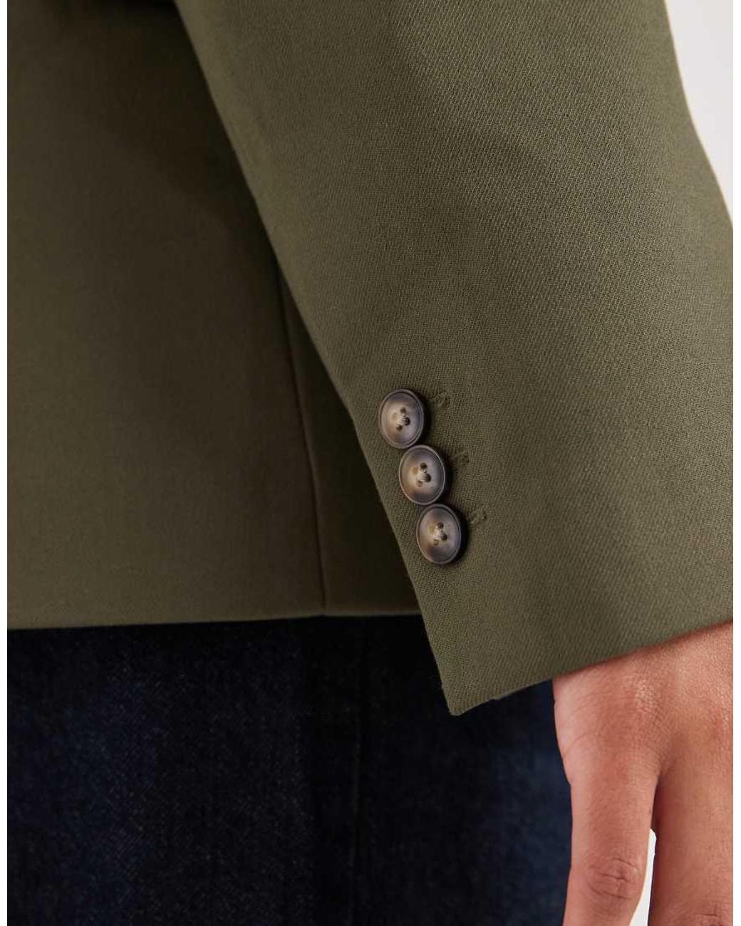 ASOS Green Curve Tailored Grandad Blazer