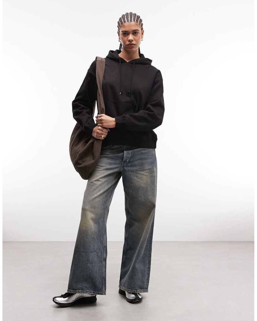 Sudadera Con Capucha Negra Essence De Weekday de color Black
