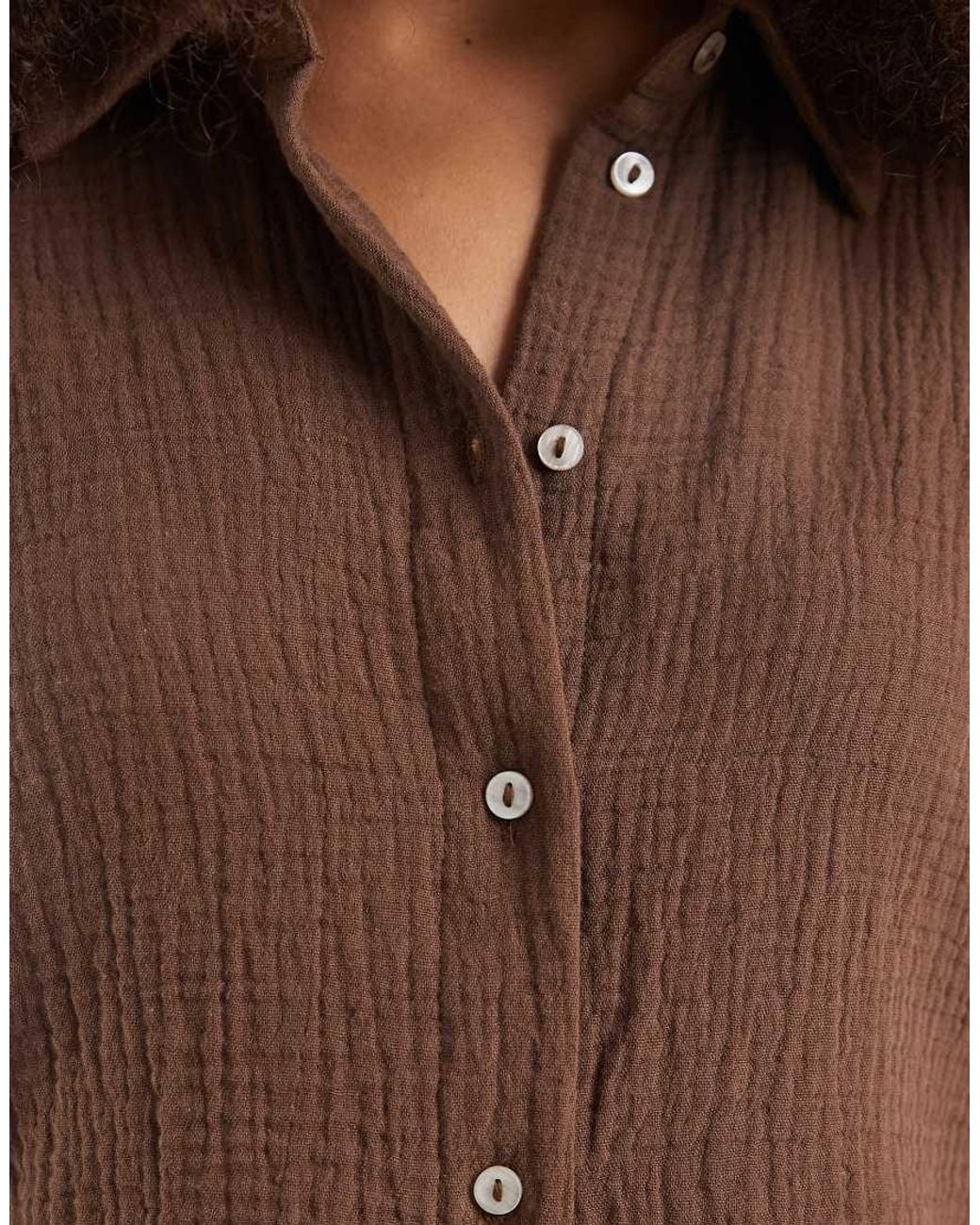 Camicia Squadrata di Vero Moda in Brown