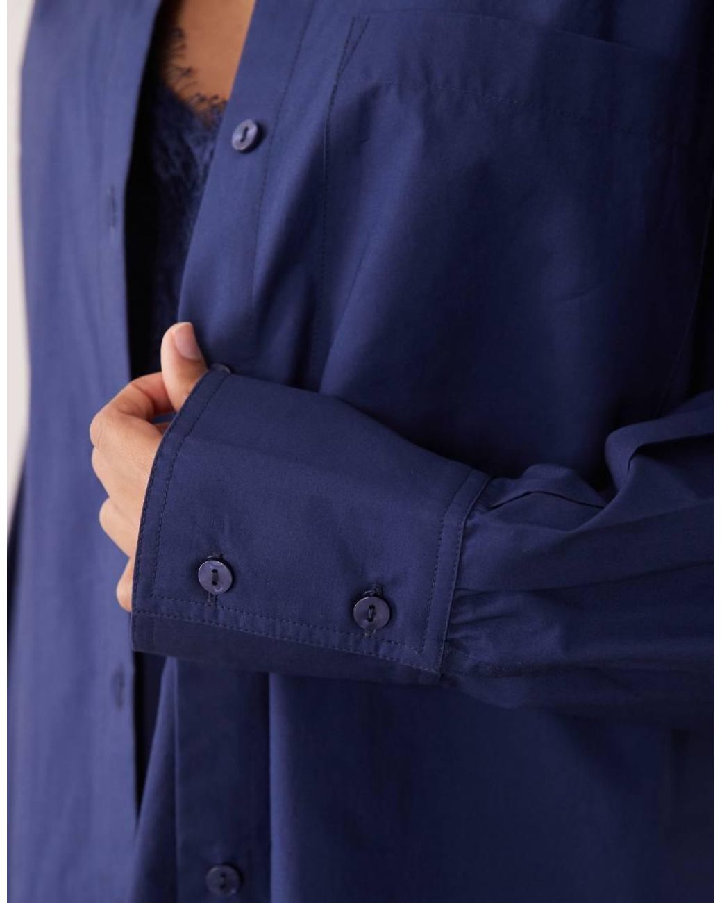ASOS Blue Poplin Oversized Mini Shirt Dress Co-ord