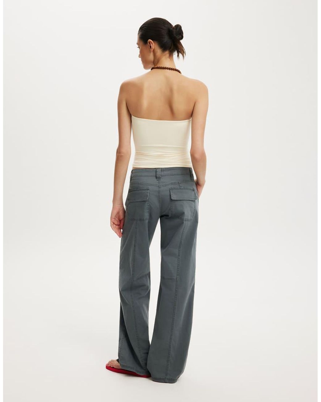 Cotton On White Lexi Low Rise Utility Pant