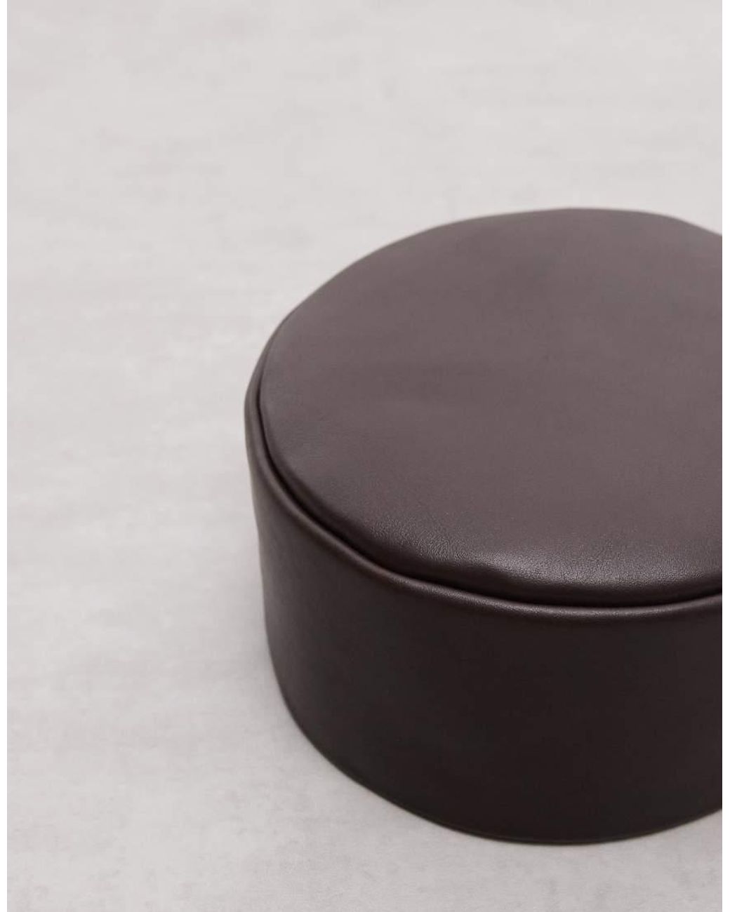 ASOS Gray Leather Pillbox Hat for men