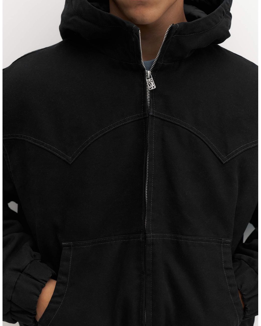 Bomber à capuche Pull&Bear pour homme en coloris Black