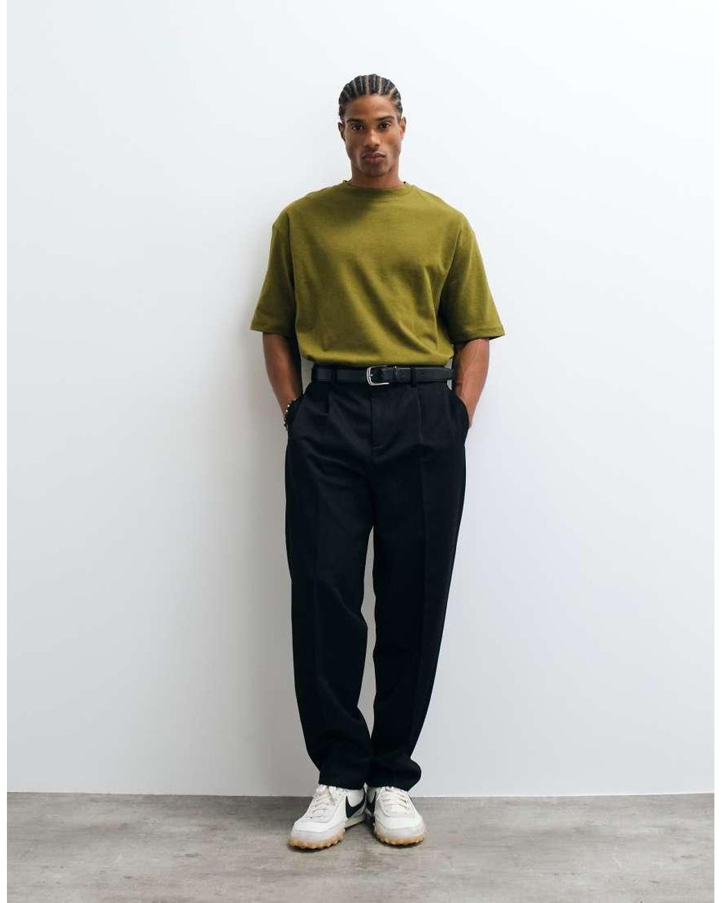 SELECTED Green Heavyweight Oversized T-shirt for men