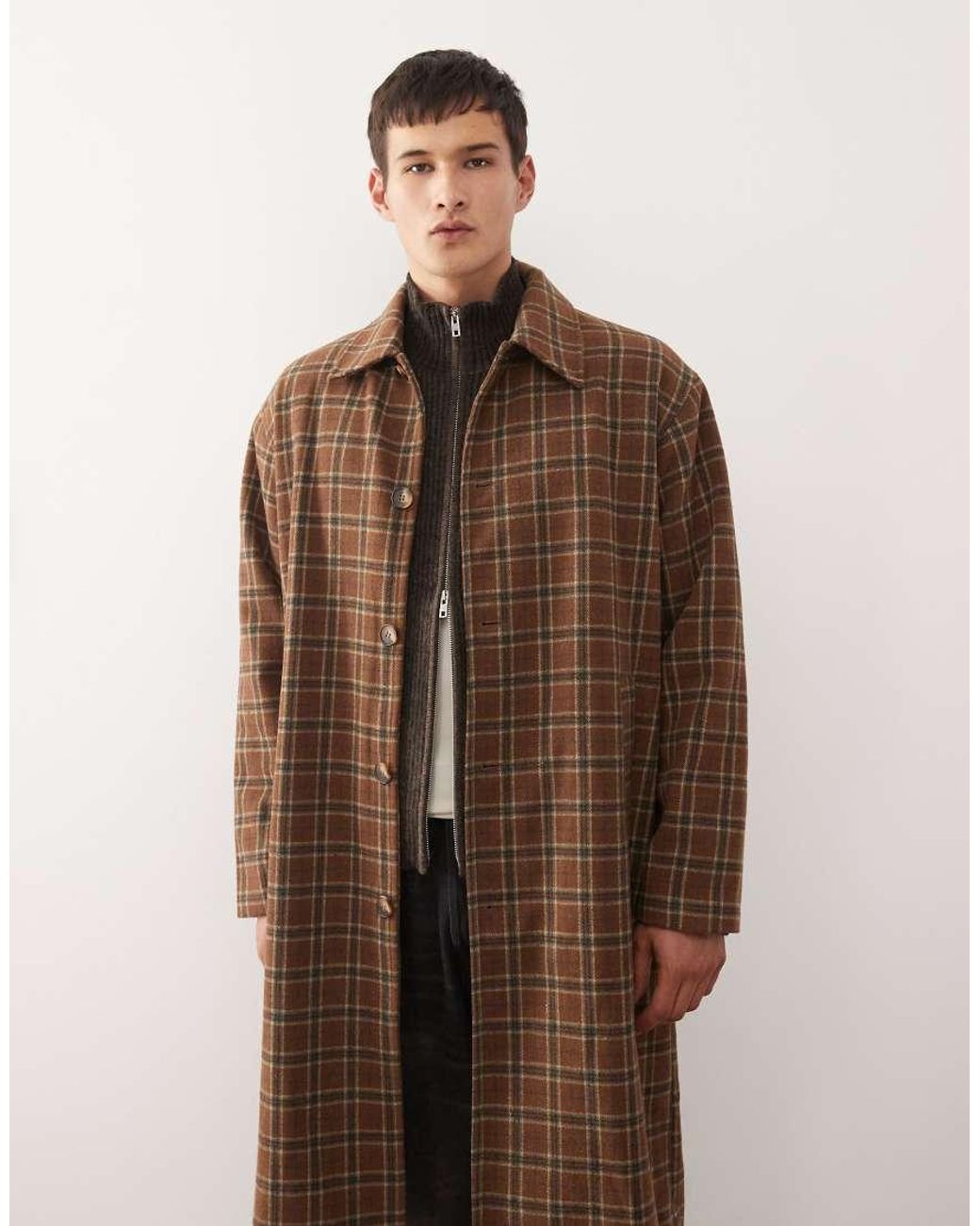 Reclaimed Vintage Natural Wool Look Formal Coat for men