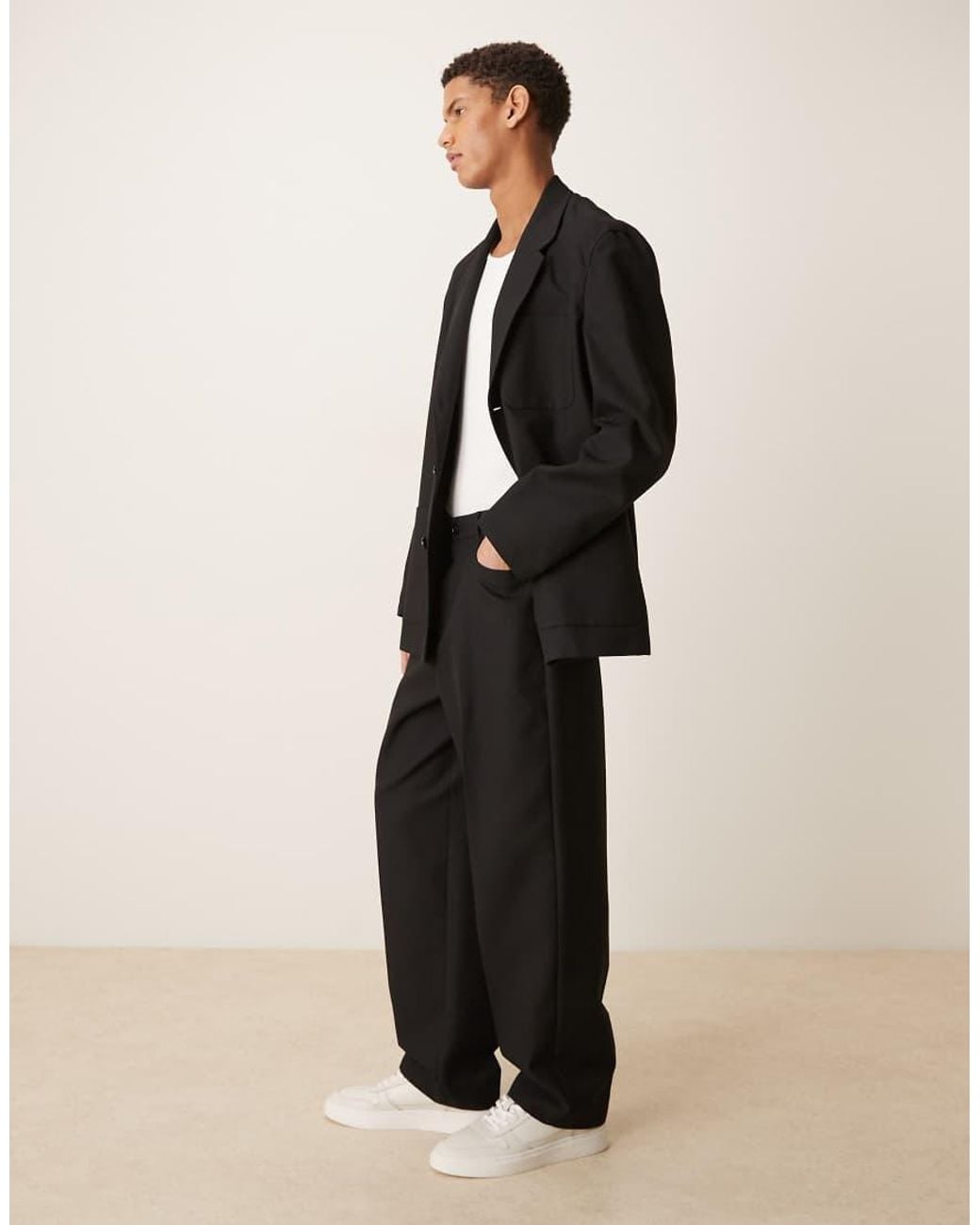 ASOS Natural Extreme Tapered Suit Pants for men