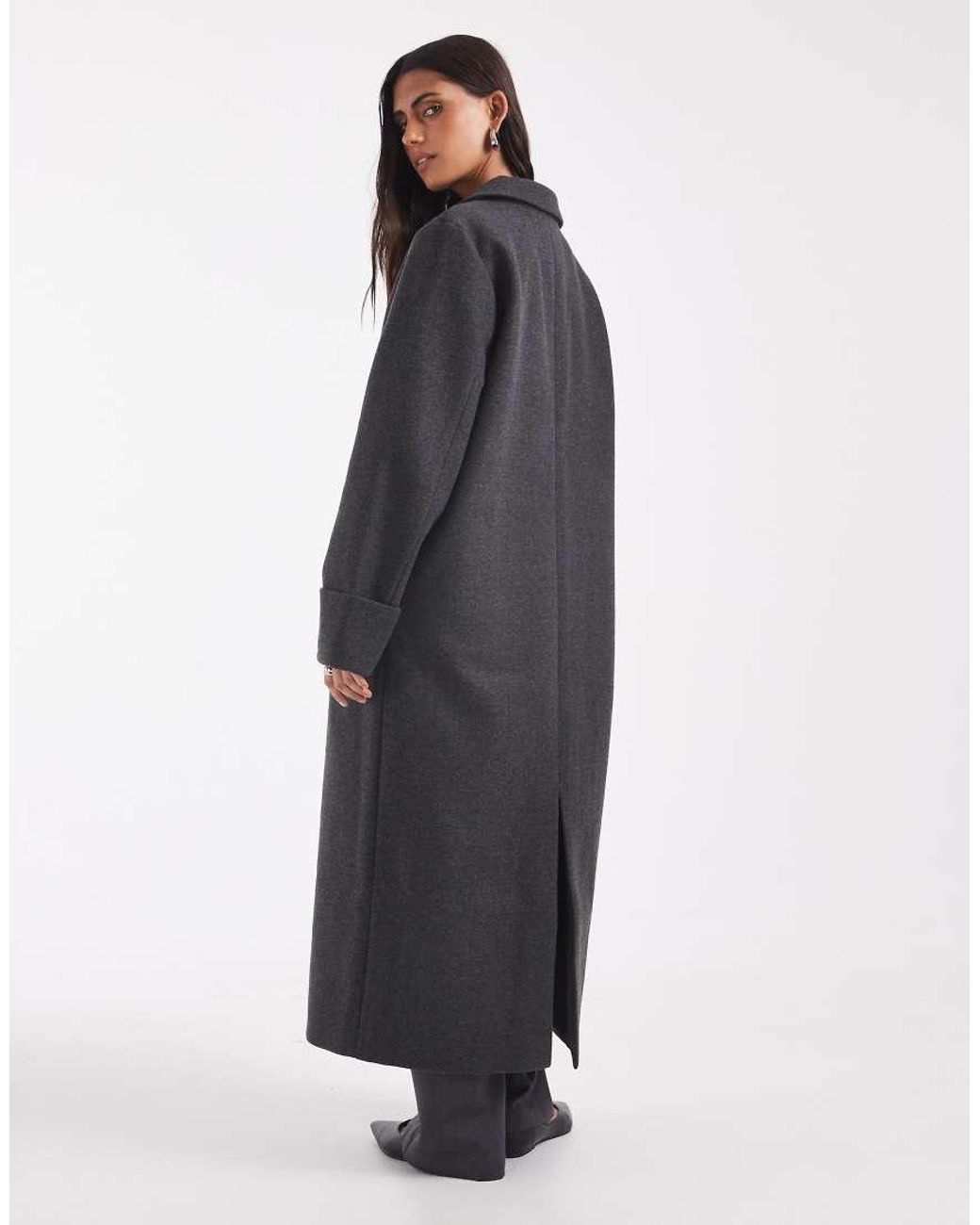Noisy May Black Wool Look Maxi Overcoat
