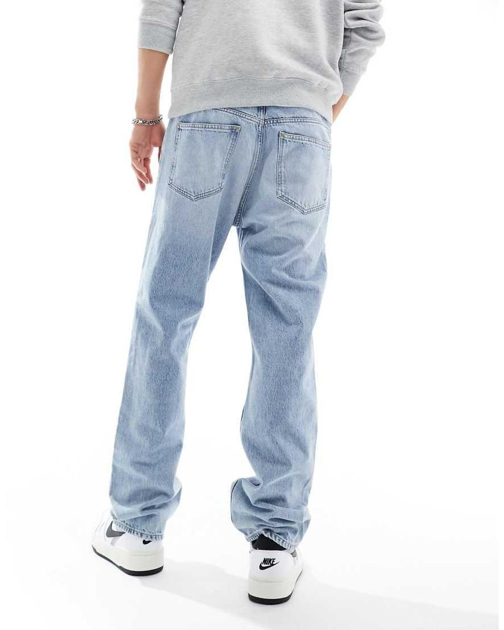 HUGO Blue Straight Leg Jeans for men