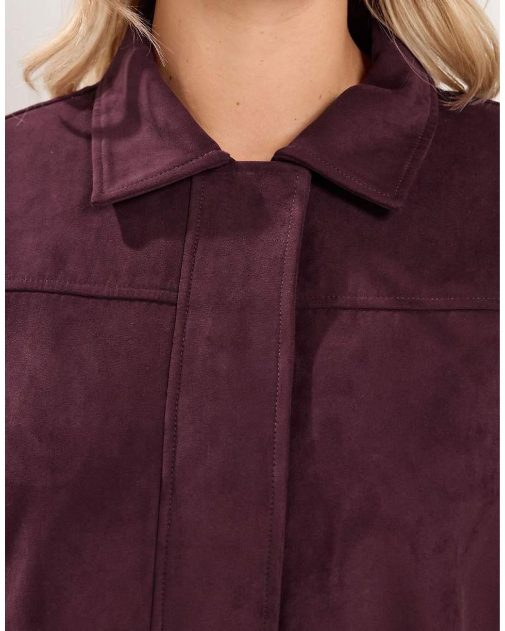 Yours Clothing Purple Faux Suede Jacket