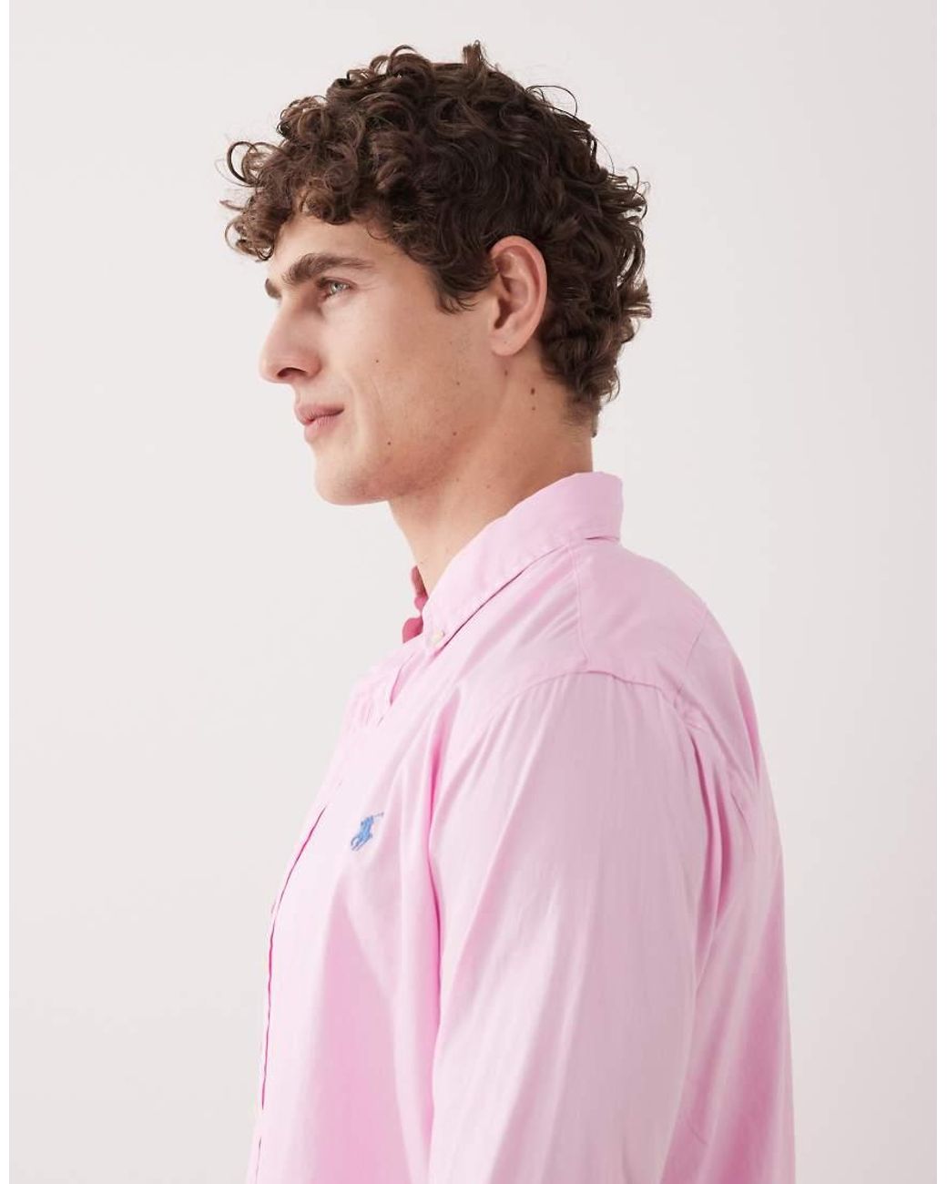 Polo Ralph Lauren Pink Icon Logo Long Sleeve Shirt for men