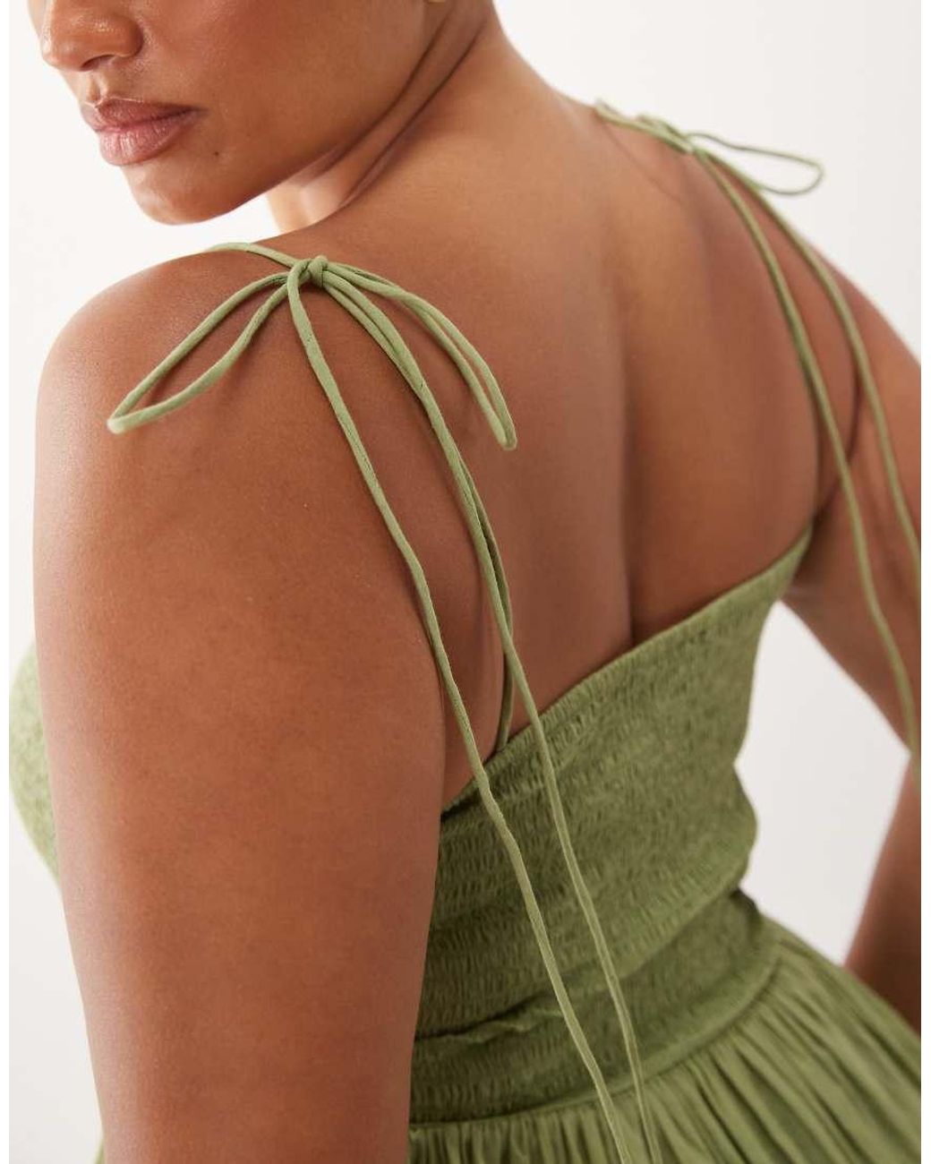 ASOS Green Asos Design Curve Shirred Detail Peplum Cami
