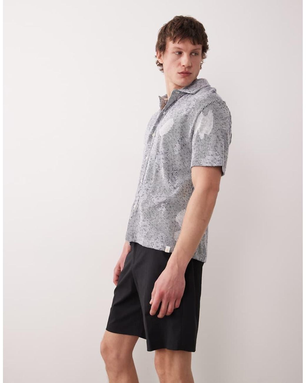 ASOS Gray Tailored Cotton Rich Regular Chino Shorts for men