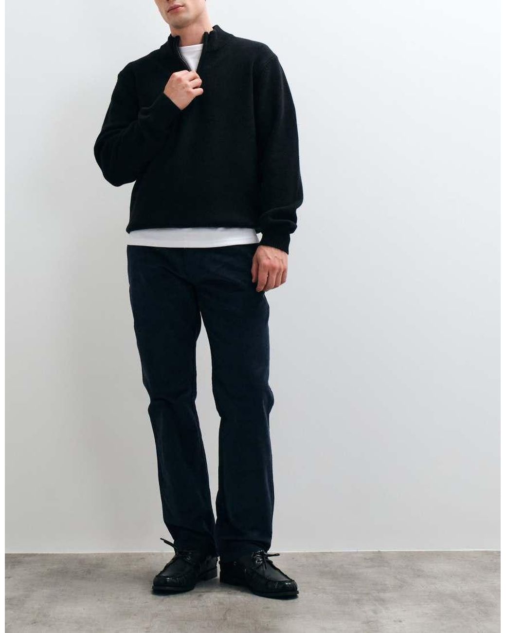 Threadbare Blue Straight Leg Cord Pants for men