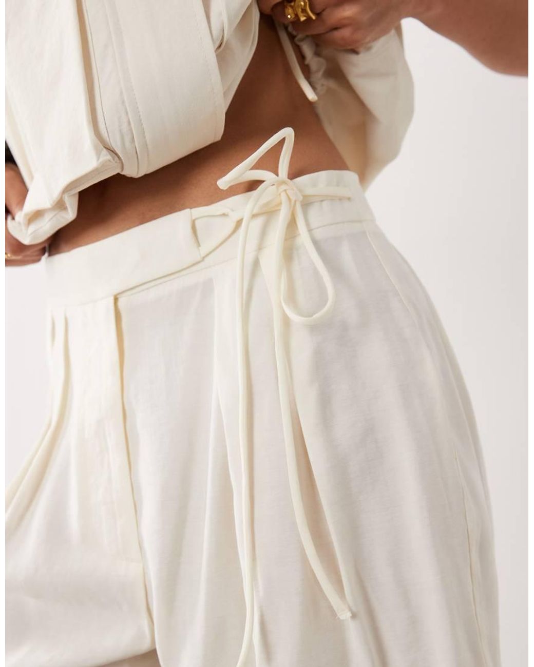 ASOS Natural Tailored Tie Detail Short
