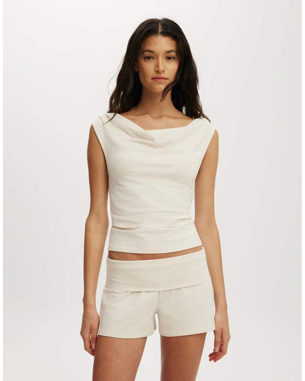 Cotton On Natural Dreamy Soft Roll Waist Short