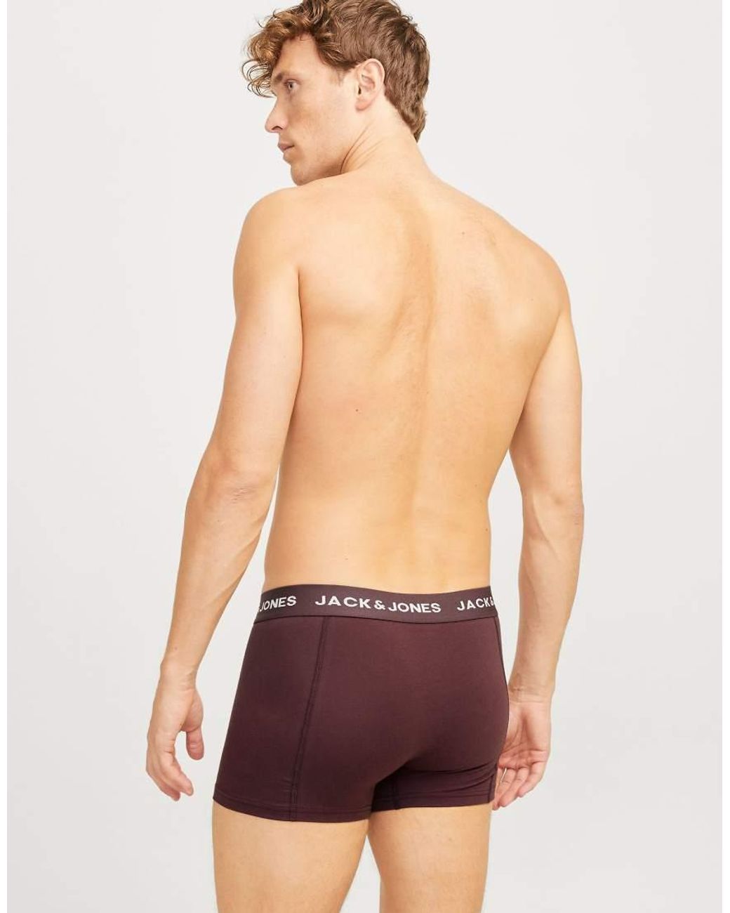 Jack & Jones Blue Emu 4 Pack Jersey Stretch Trunks for men