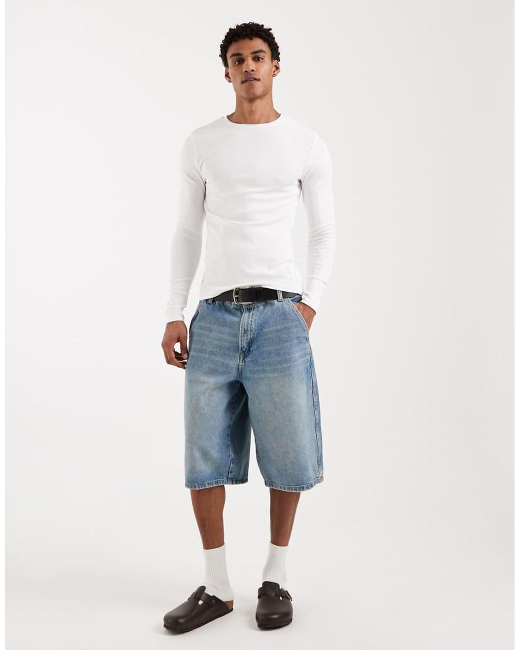 ASOS White Essentials Muscle Fit Long Sleeve T-Shirt for men