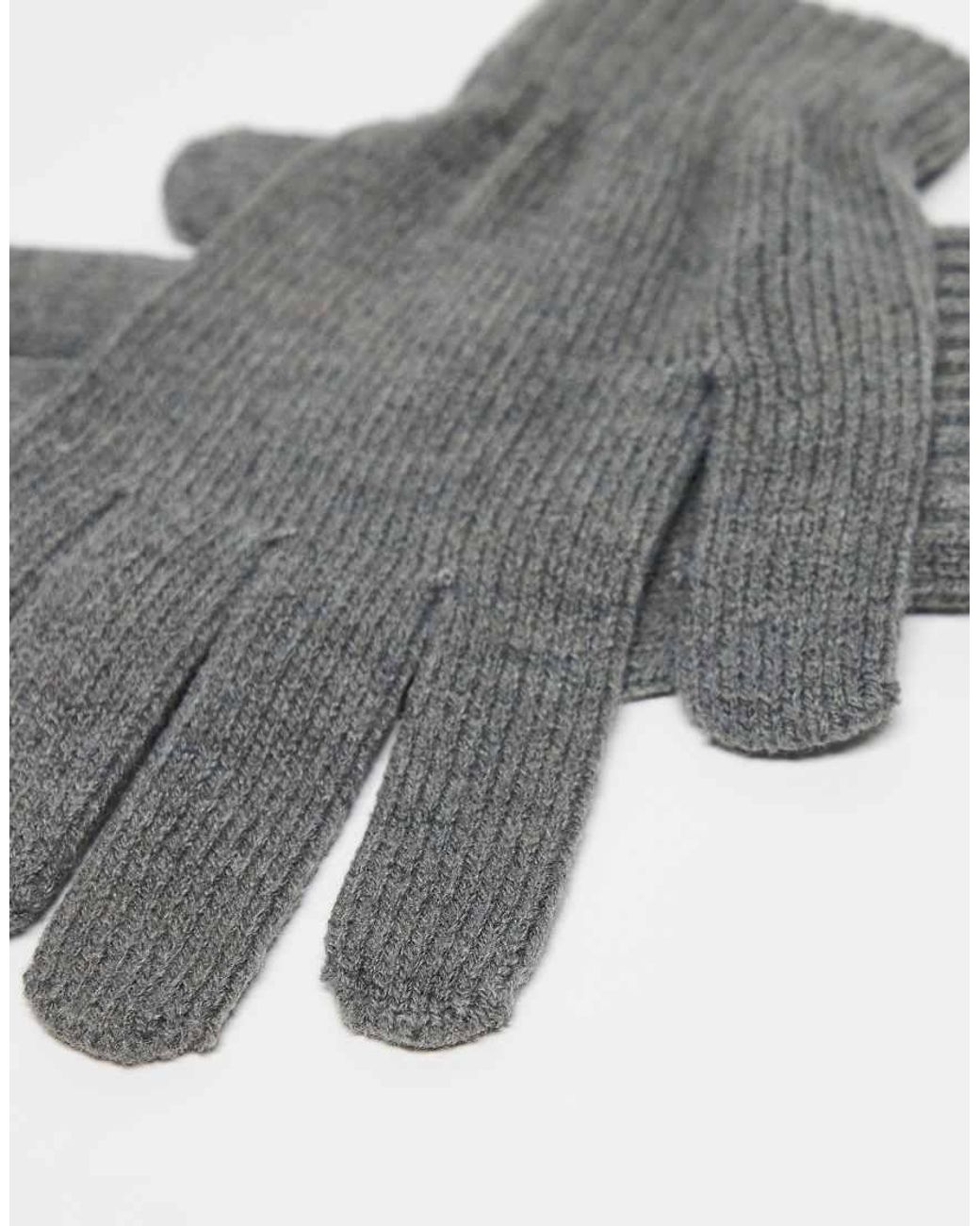Jack & Jones Gray Knitted Gloves for men