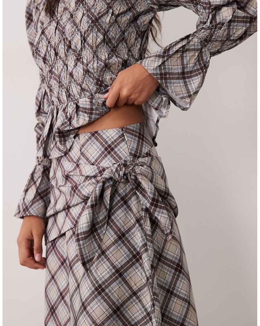Wednesday's Girl Multicolor Midi Skirt With Tie Detail
