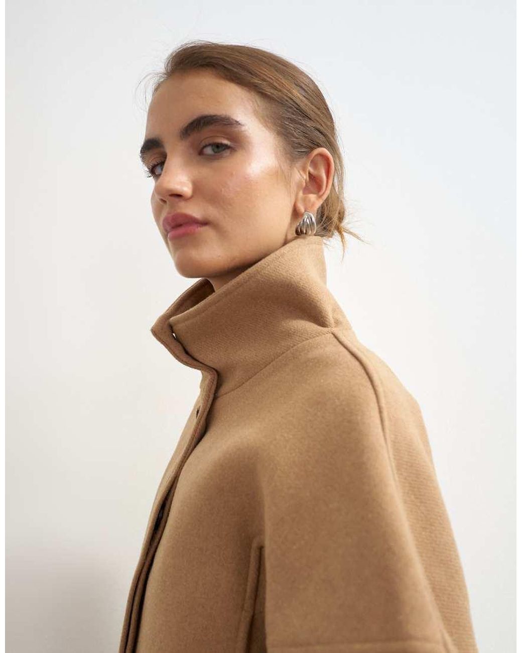 TOPSHOP Natural Cropped Formal Coat