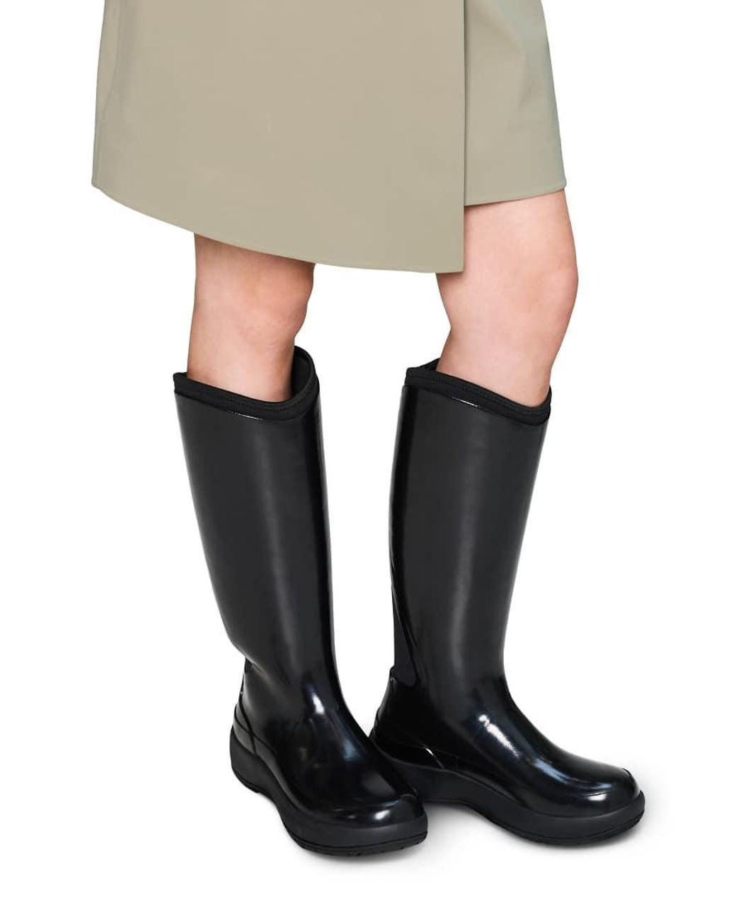 Rains Black 70220 Waterproof Rubber Knee High Boot
