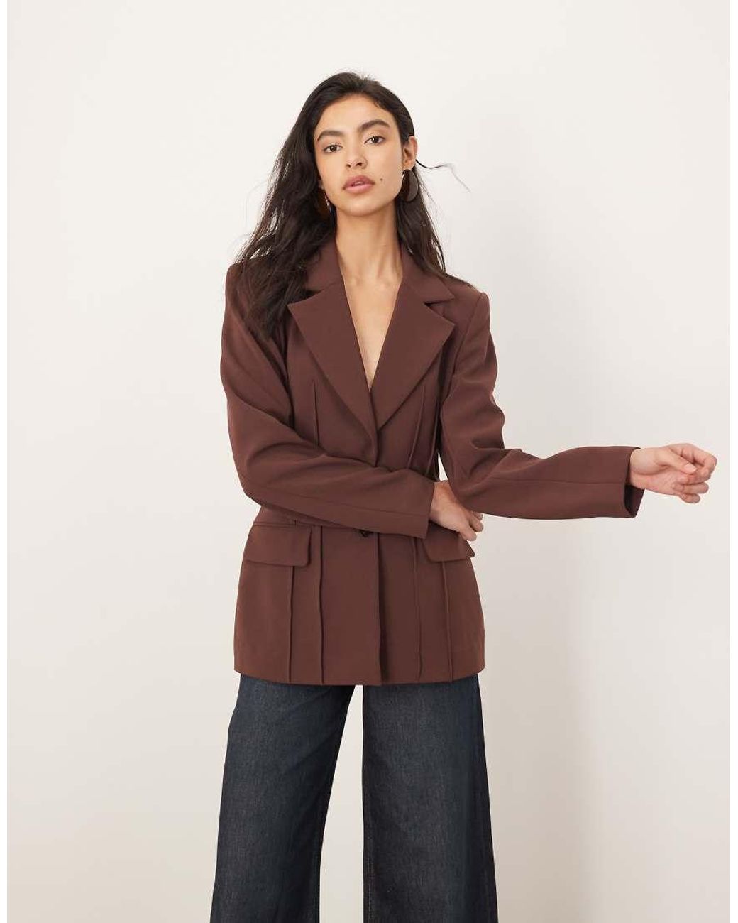 ARRANGE Brown Premium Sculpted Blazer