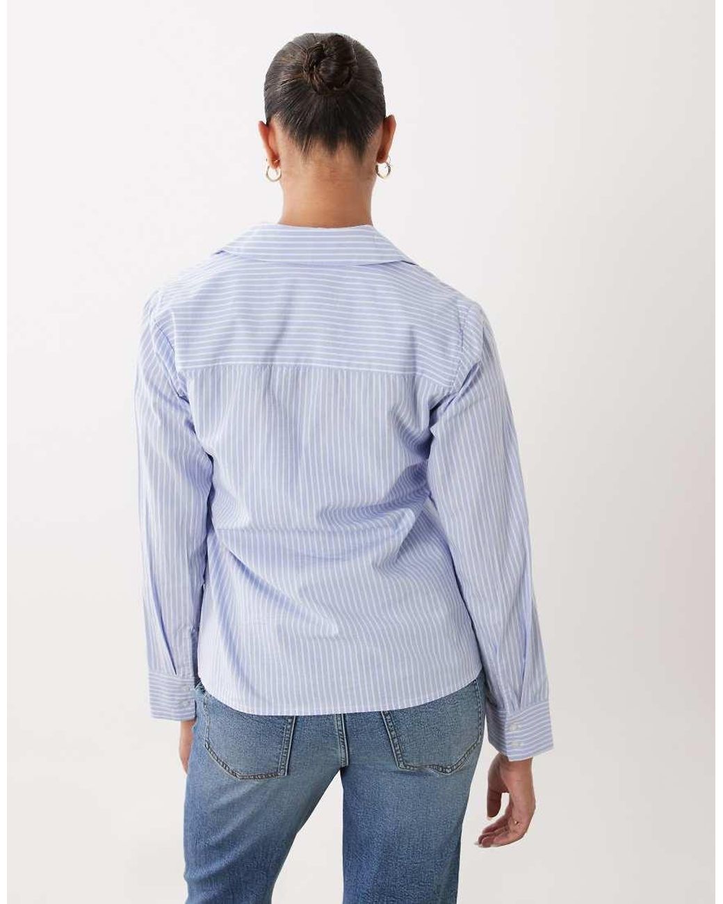 Mama.licious Blue Mamalicious Maternity 2 Function Tie Side Shirt