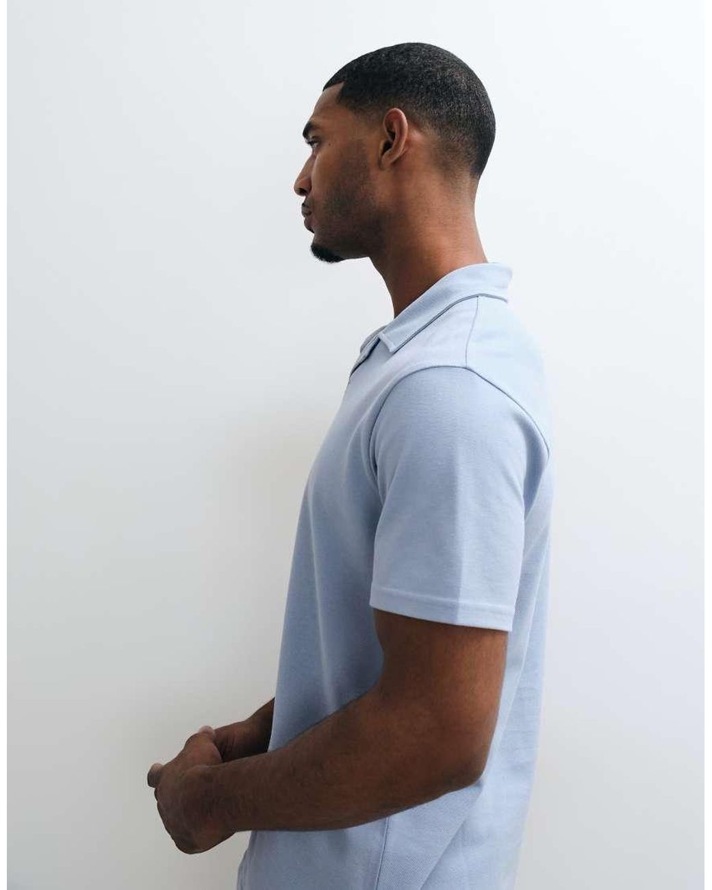 ASOS Blue Breathemaxtm Lite Regular Fit Revere Polo for men