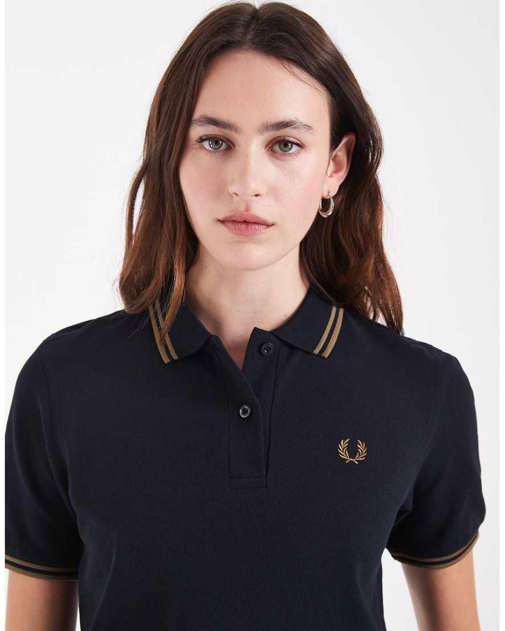 Fred Perry Blue Short Sleeve Twin Tipped Logo Polo Shirt