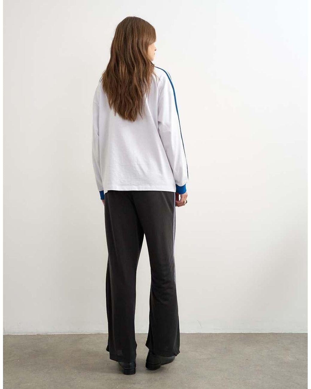 TOPSHOP White Cupro Cropped Sporty Jogger