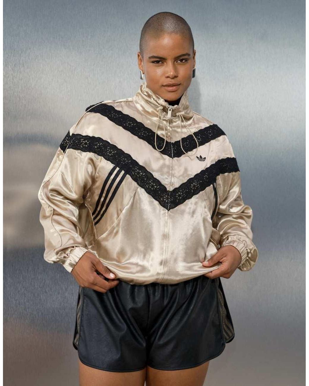 adidas Originals x ASOS Natural Track Jacket With Lace Detail