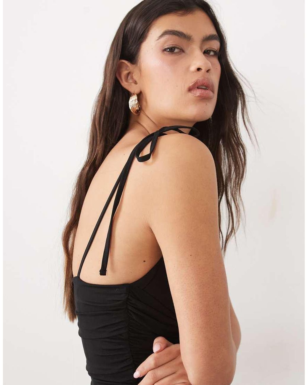 ASOS Black Mesh Corset Mini Dress