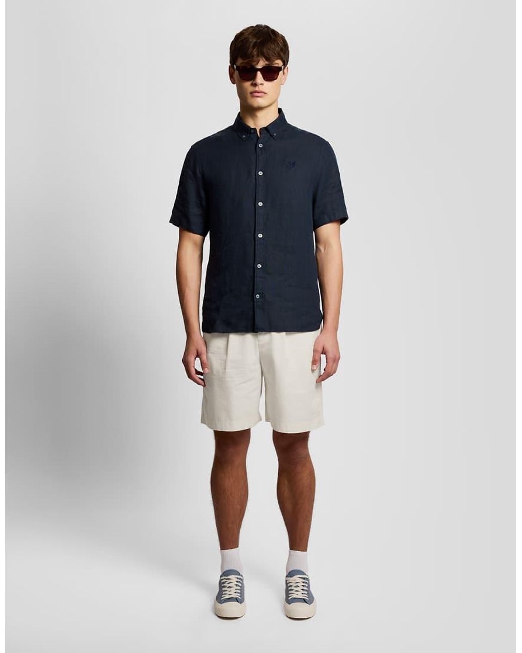Lyle & Scott Blue Shorts Superfine Chino Shorts for men