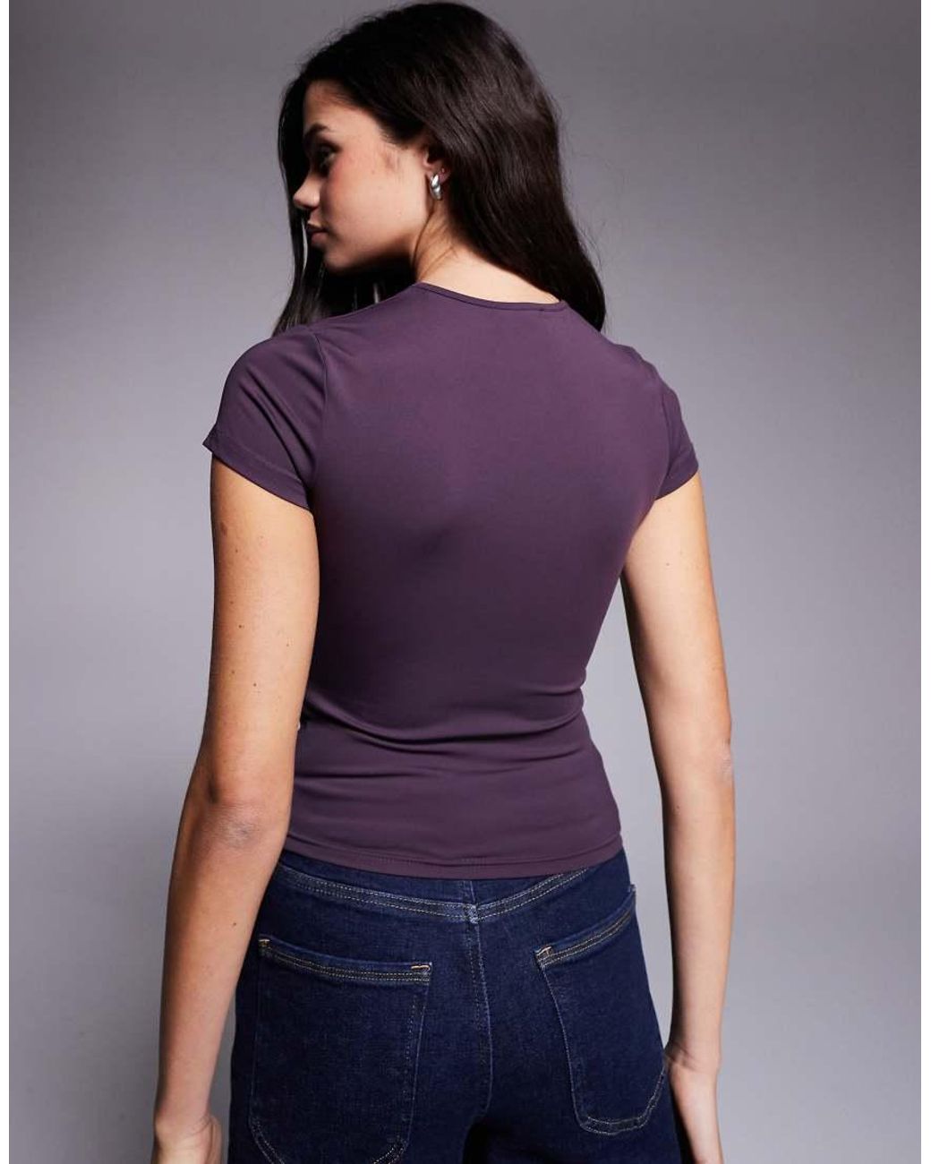 Edikted Purple Becca Boat Neck Top