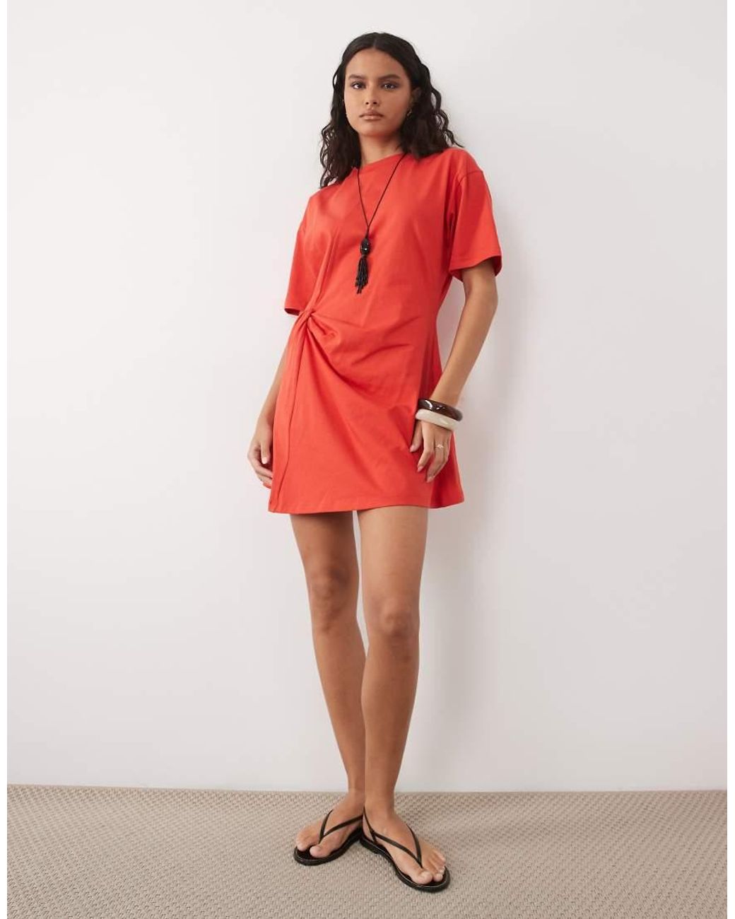 ASOS Red Wrapped Waist Mini Dress